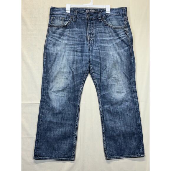 Silver Jeans Co. Gordie Men’s Jeans Size 38x30 Relaxed Fit Straight Leg Denim - Picture 1 of 15